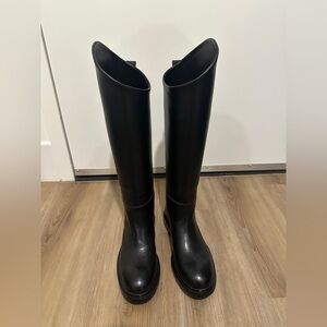 Jil Sander Black Knee-High Boots
